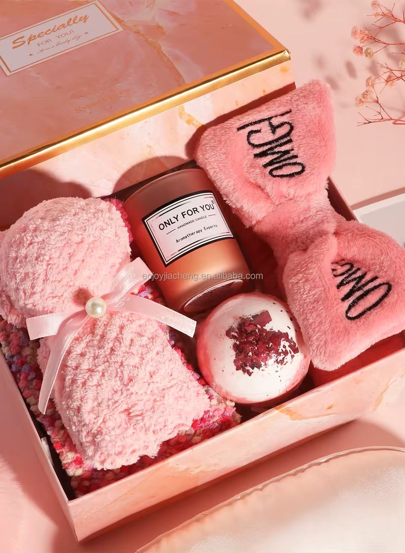 Remy Belle Gift Basket for Women - 14 PCS Spa Gift Basket Set with Gift Box, Self Care Gifts for Mother Wife Friend (Pink) - Image 4