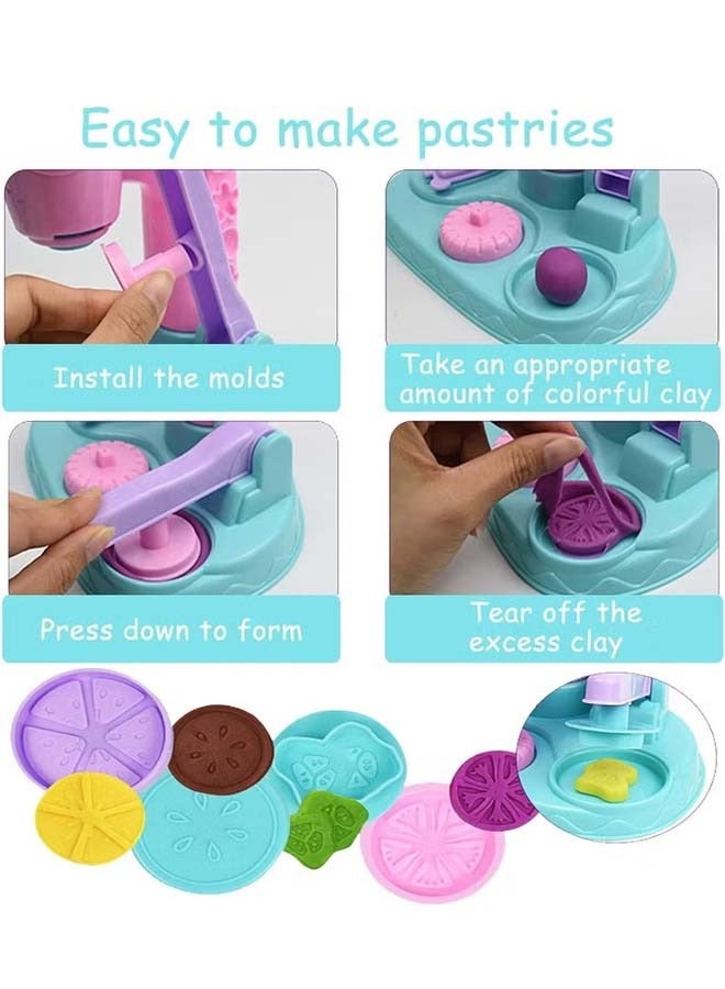 children's educational toys,Fun colored clay ice cream machine, wonderful toy ice cream clay machine, colored clay DIY dessert making toy set, plasticine mold tool set, 12 color intelligence development toys - Image 3