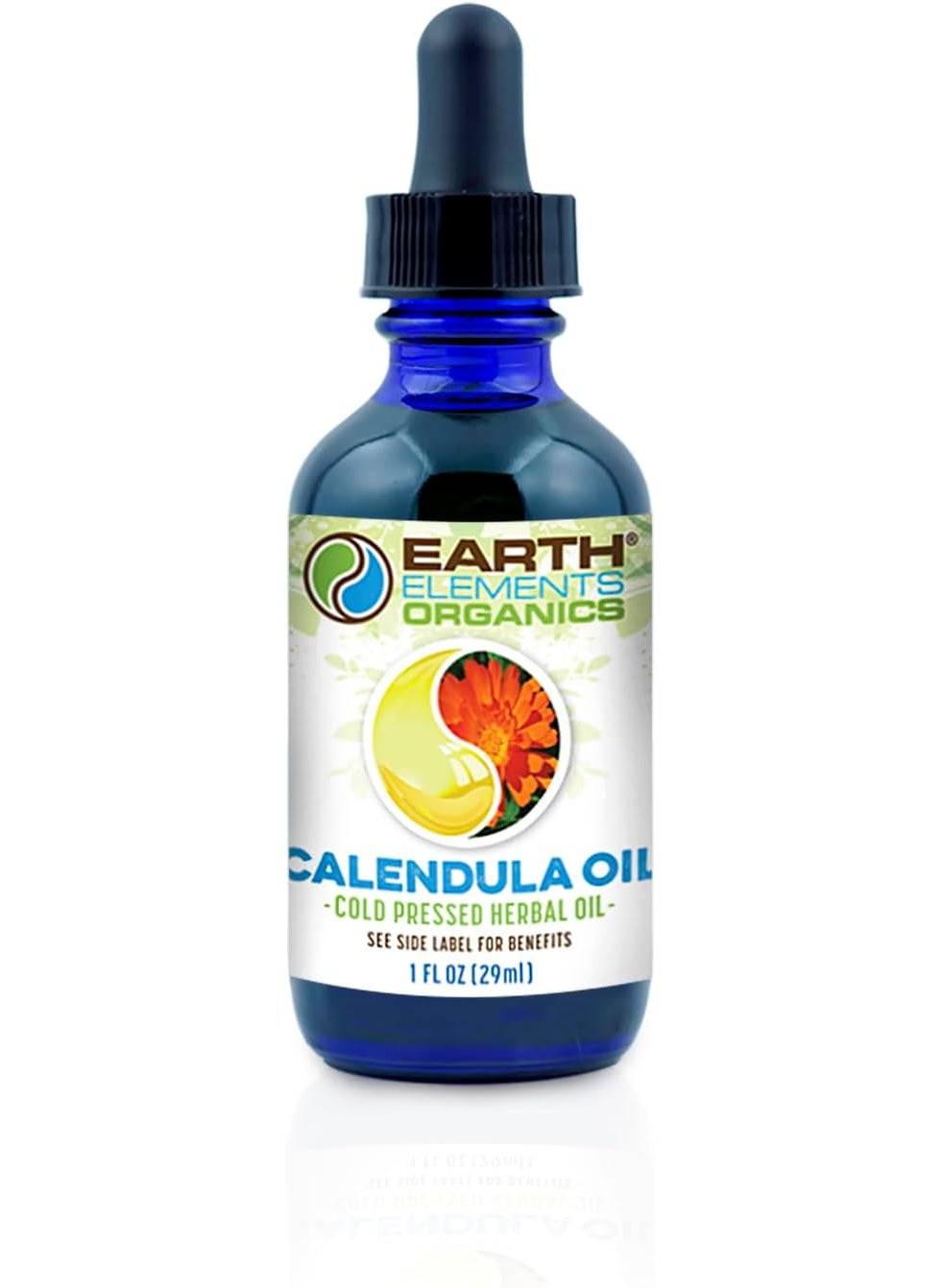 Earth Elements Organics - Organic Calendula Oil Raw Infused Pressed Herbal Oil Calendula Flowers Sunflower Seed Oil 1floz - Image 1