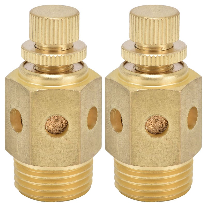 Brass Pneumatic Muffler 1 2in NPT Adjustable Exhaust High Noise Reduction Easy Install - Image 2