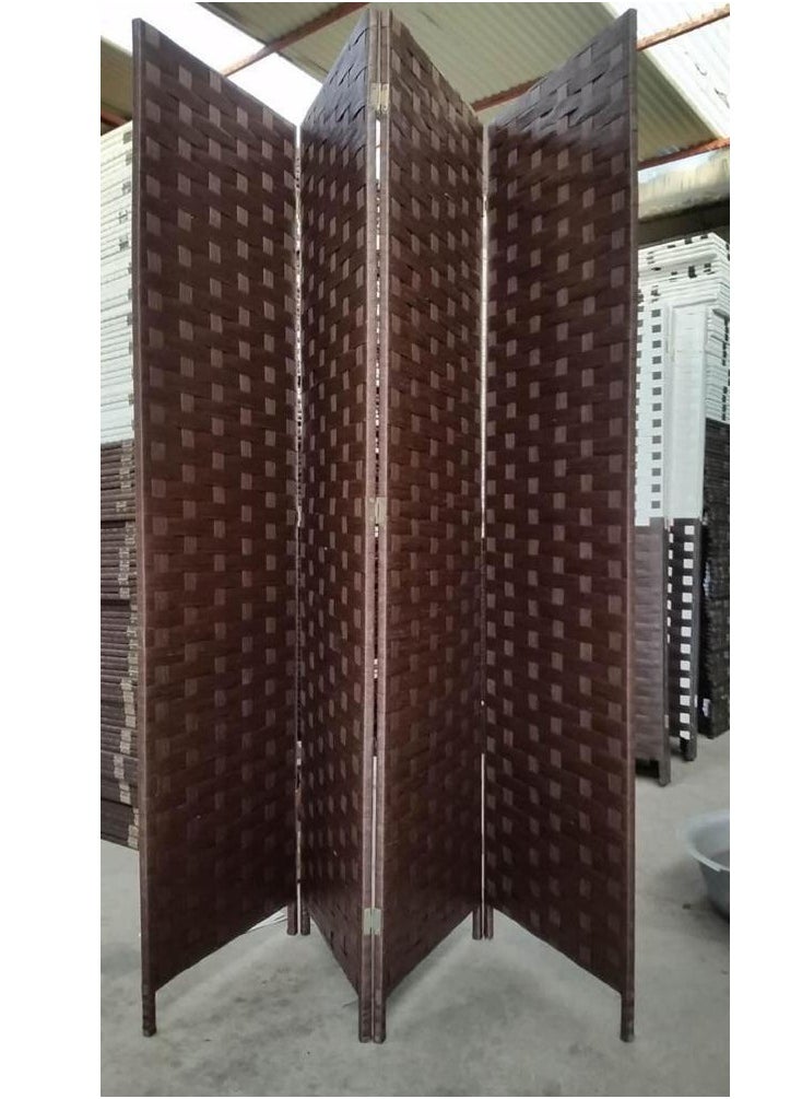 SILA - 4-Panel Room Dividers and Folding Privacy Screens Partition Walls for Bedroom Rattan Screen Divider Portable Freestanding Privacy Wall - Image 1