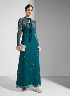 Frock and Frill Embellished Crew Neck maxi dress  - Image 1