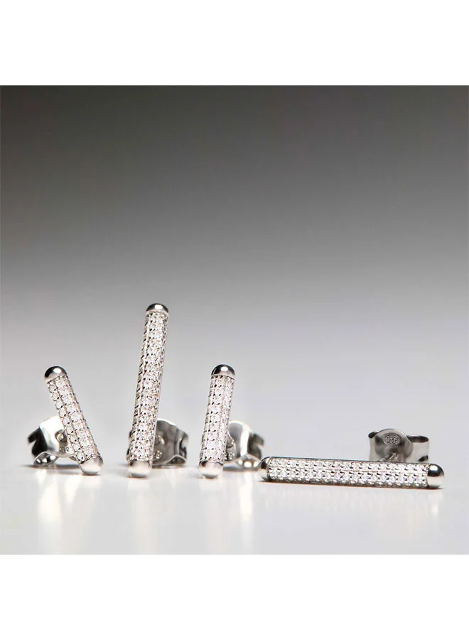 ROSATO Bianca Silver Earrings with White Cubic Zirconia for Women's