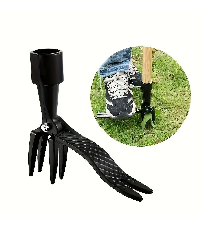 Black Ergonomic Upright Weed Removal Tool for Gardening Lawn Maintenance - Image 3