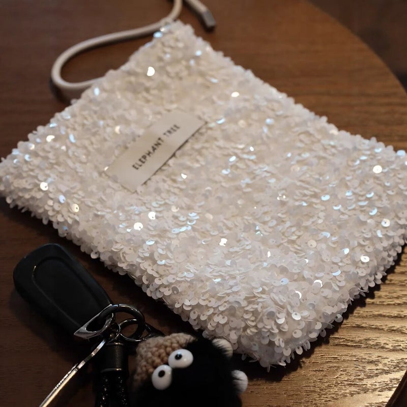 Women's White Sequin Crossbody Bag - Image 4