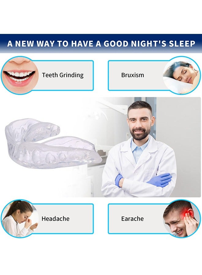 Mouth Guard for Clenching Teeth at Night, Upgraded Night Guards for Teeth Grinding, Pack of 8 Moldable Mouth Guard Stops Bruxism and Teeth Clenching 2 Sizes with Two Travel Cases, Clear - Image 2