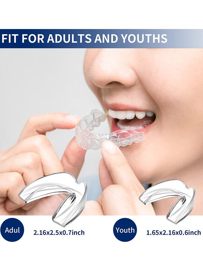 Mouth Guard for Clenching Teeth at Night, Upgraded Night Guards for Teeth Grinding, Pack of 8 Moldable Mouth Guard Stops Bruxism and Teeth Clenching 2 Sizes with Two Travel Cases, Clear - Image 3