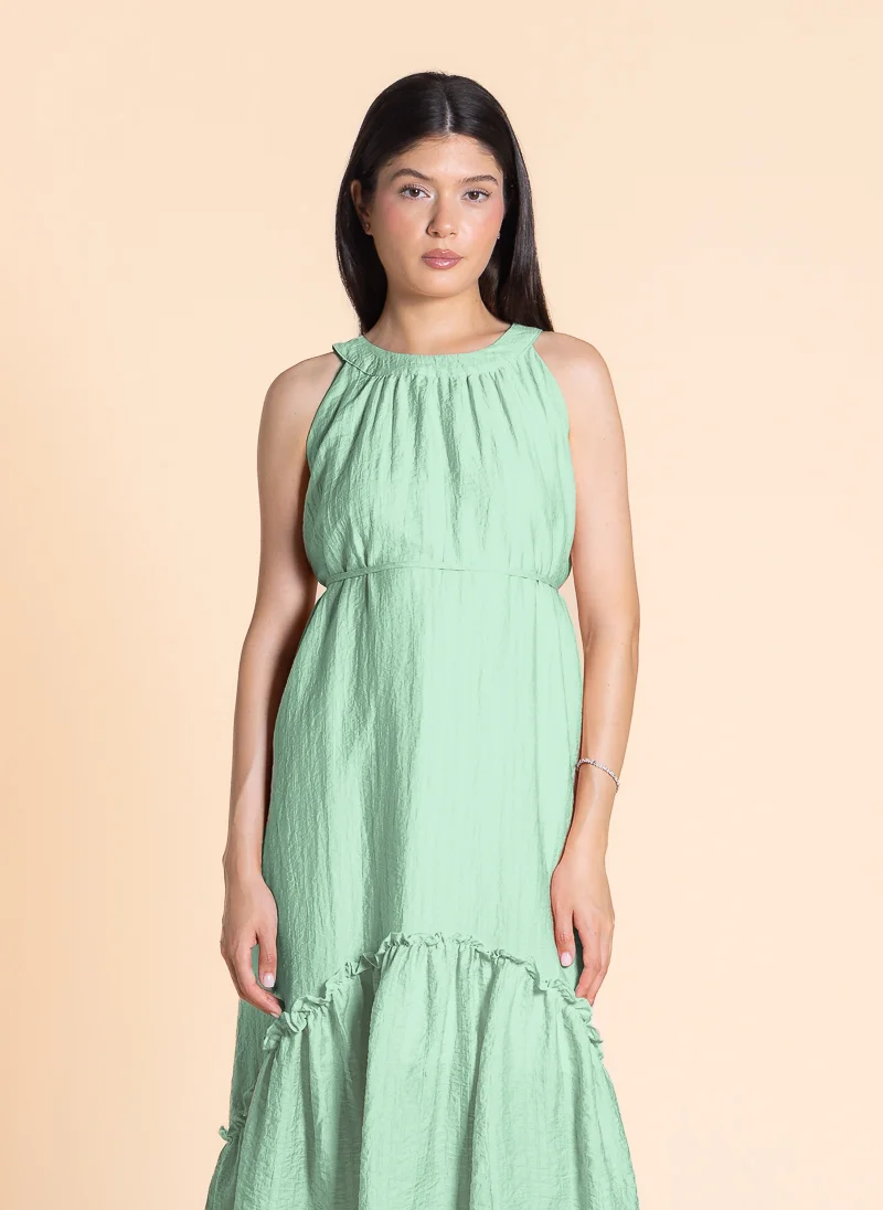 SHAPES Ruffled Halter Midi Dress