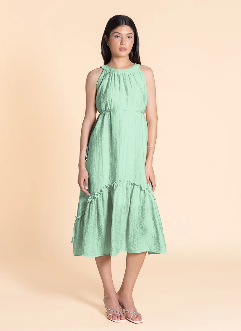 SHAPES Ruffled Halter Midi Dress