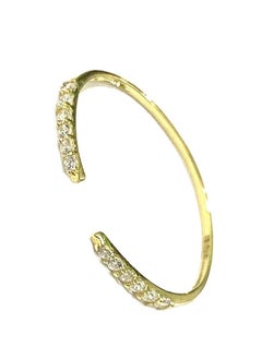Hamsa.ae 18K Pure Gold Elegant Zircon Stone Ring Size 5  - Image 2