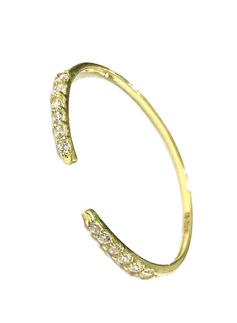 Hamsa.ae 18K Pure Gold Elegant Zircon Stone Ring Size 5  - Image 2