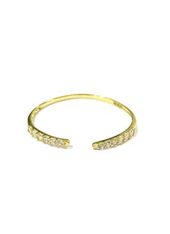 Hamsa.ae 18K Pure Gold Elegant Zircon Stone Ring Size 5  - Image 1
