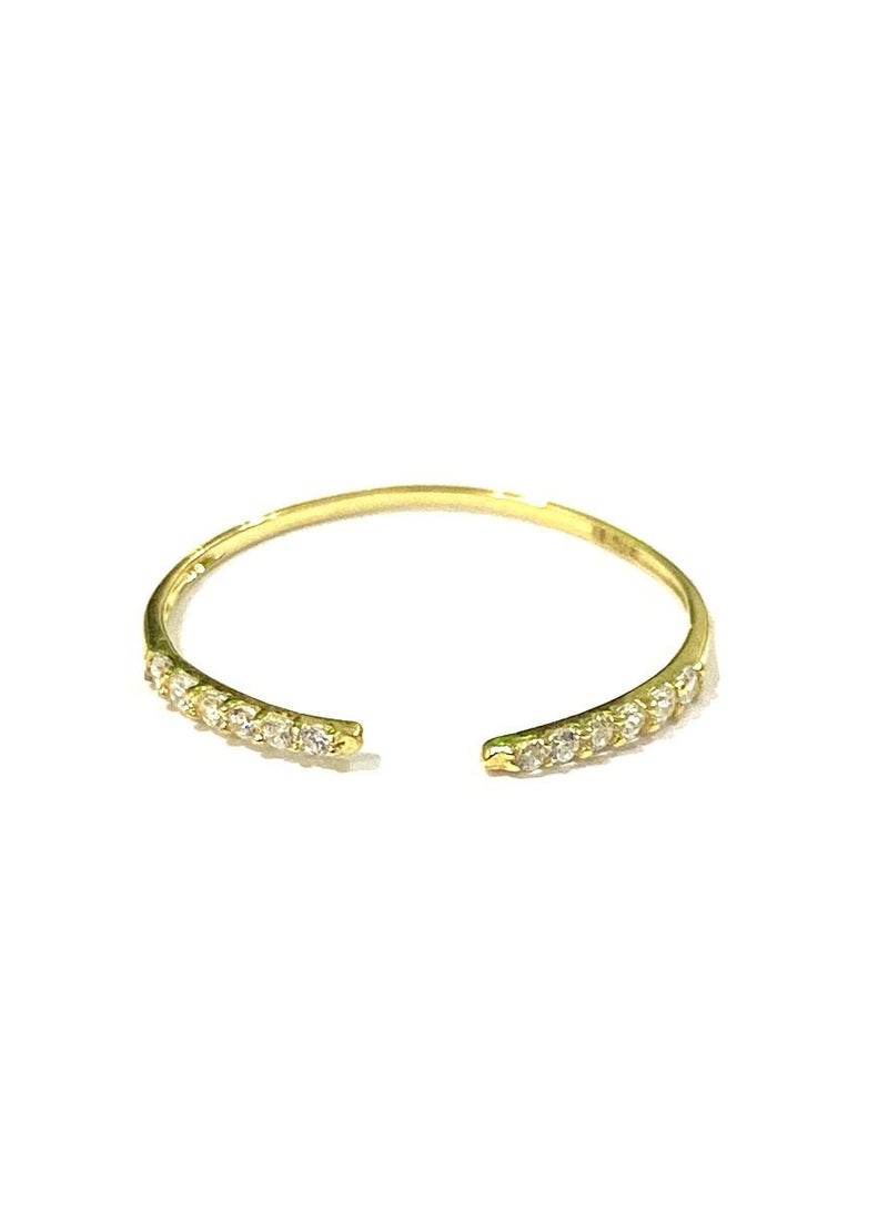 Hamsa.ae 18K Pure Gold Elegant Zircon Stone Ring Size 5  - Image 1