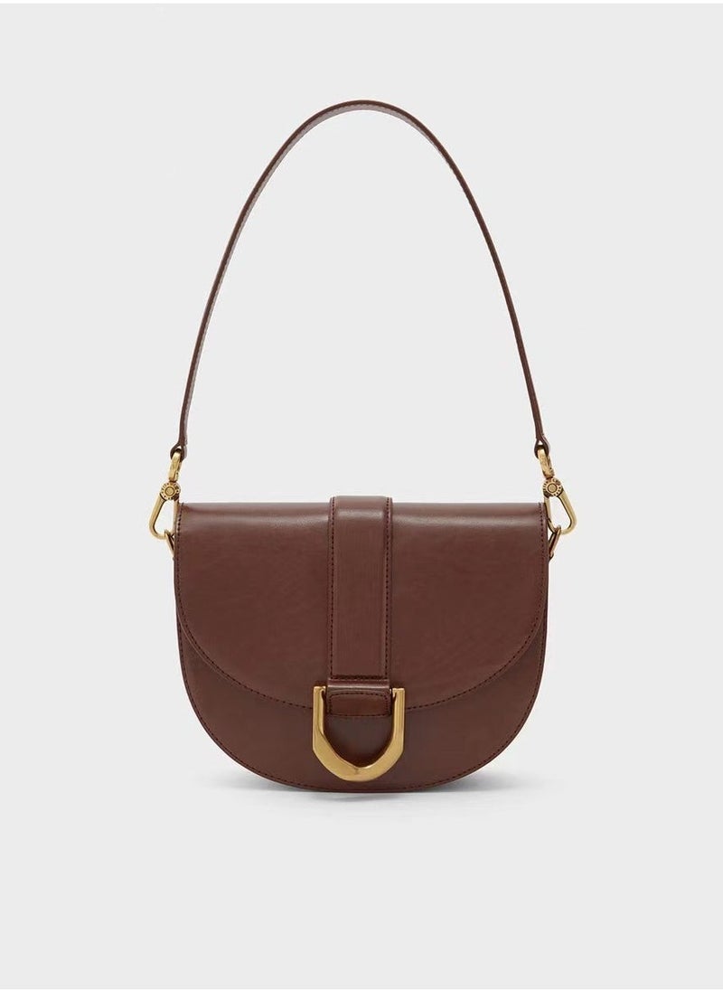 Charles & Keith Charles & Keith Gabine Horseshoe Buckle Saddle Bag Shoulder Bag  - Image 1