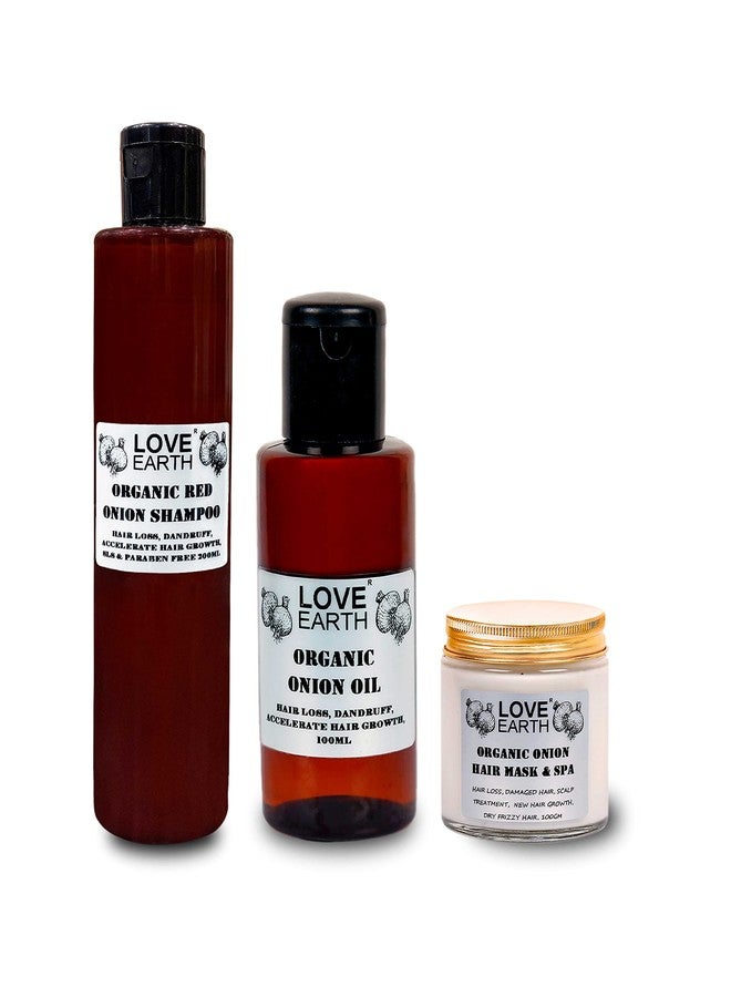 Love Earth Anti Hair Fall Kit With Organic Red Onion, Reetha & Aloe Vera Extract For Hair Growth & Hair Fall Control, Paraben & SLS Free - Image 1
