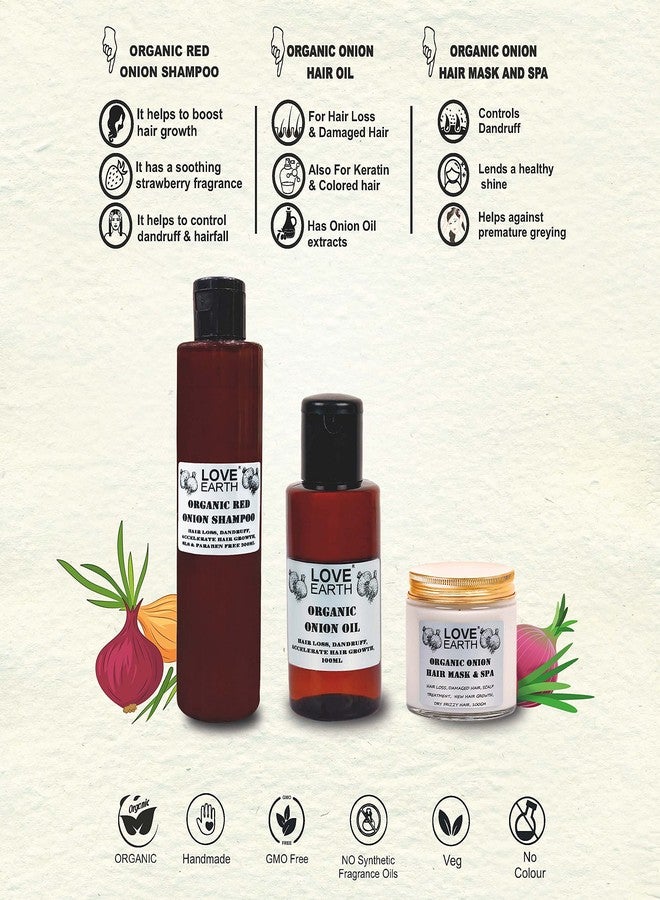 Love Earth Anti Hair Fall Kit With Organic Red Onion, Reetha & Aloe Vera Extract For Hair Growth & Hair Fall Control, Paraben & SLS Free - Image 4