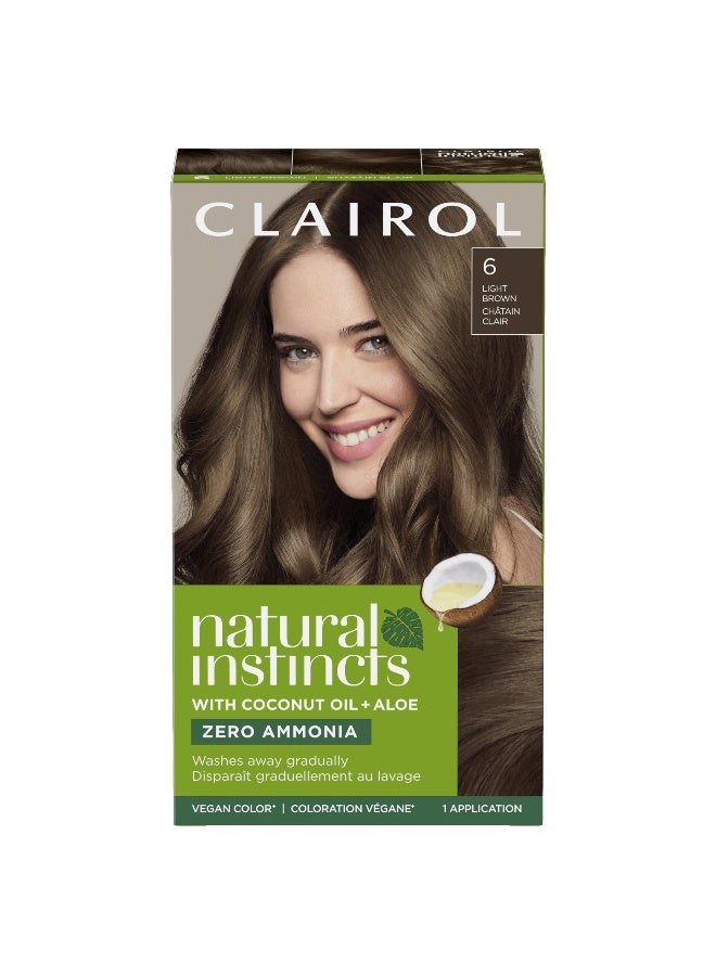 Clairol Natural Instincts DemiPermanent Hair Color 6 Light Brown Hair Color Pack of 1 - Image 1