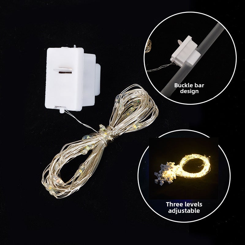 LED Christmas Bouquet String Lights Decor [Warm Color] Small White Box [Snap Version] [With Battery] Special for Wave Ball
