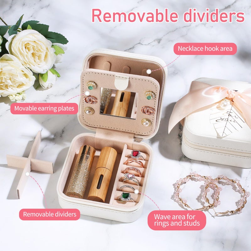 AYGXU teen girl gifts trendy stuff,Bridesmaid Gifts for Wedding Day,Bridesmaid Proposal Gifts,Bridesmaid Gifts for Women,Wedding Travel Essentials Small Jewelry Box,Initial C white - Image 2