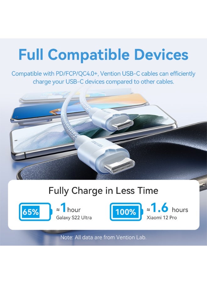 فينشن كابل VENTION USB 2.0 من نوع C ذكر إلى ذكر بقدرة 3 أمبير طوله 2 متر مصنوعة من سبائك الألومنيوم البيضاء نموذج# TRDWF  - Image 3