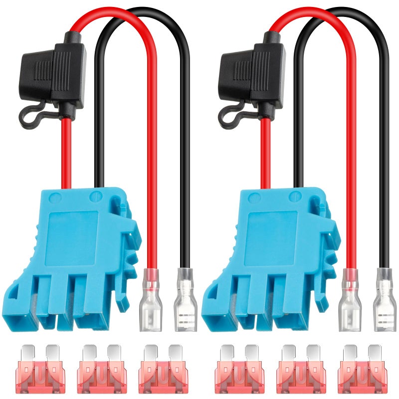 Saillong 2 Pack 12 AWG Wire Harness Connector Replacement Compatible with PegPerego 12 Volt SLA Battery Ride On Vehicle Boys and Girls Riding Toys Connector Wire with Fuse - Image 3