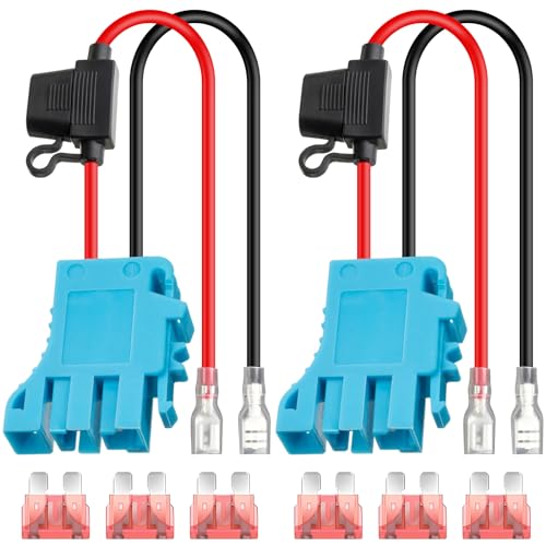 Saillong 2 Pack 12 AWG Wire Harness Connector Replacement Compatible with PegPerego 12 Volt SLA Battery Ride On Vehicle Boys and Girls Riding Toys Connector Wire with Fuse - Image 1