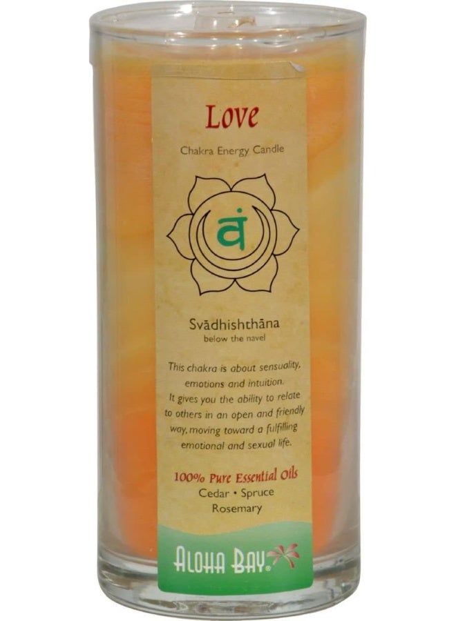 Aloha Bay Premium Scented Candle Hand Made Chakra Energy Jar  11 Oz Jar  Love Svadhishtana Yoga Prayer  Meditation Candle  Long Burn 60 Hours  Essential Oils of Cedar Spruce  Rosemary  Aloha Bay - Image 3