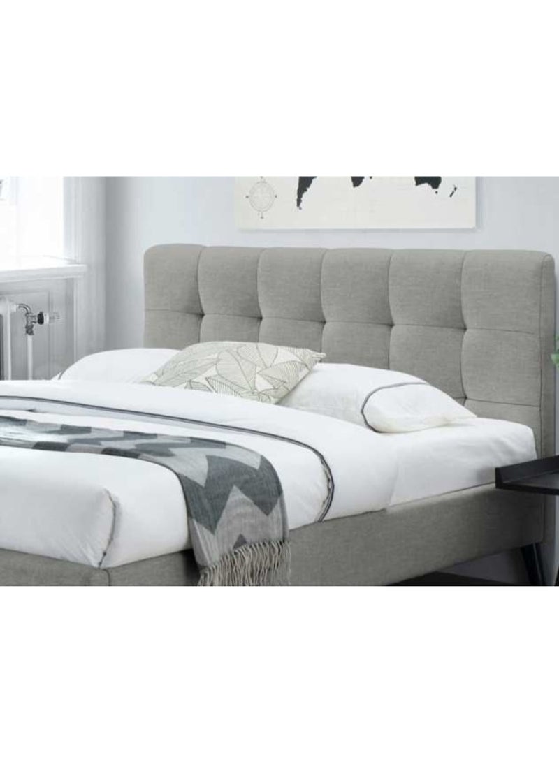 Maria|KING Bed, Chanel Fabric, Size 180*200*115 cm Silver Color, From Modern Suite - Image 2