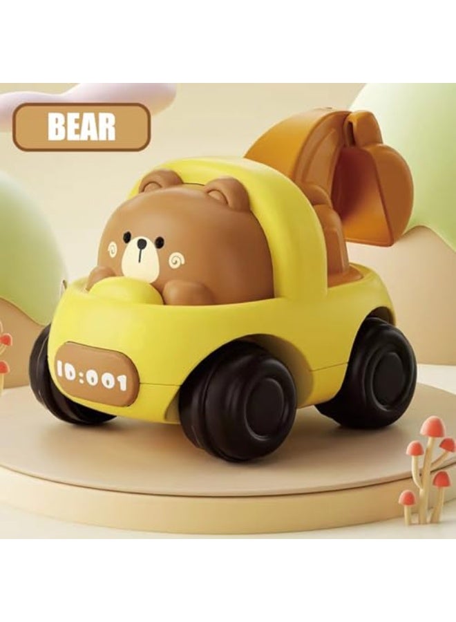 Tmiulu 4-Pack Toddler Toy Cars for Kids Ages 1-3 - Colorful Animal Models (Yellow Bear, Orange Tiger, Green Dog, Blue Pig) – Fun Educational Toy for Boys & Girls to Learn Colors & Animals - Image 2