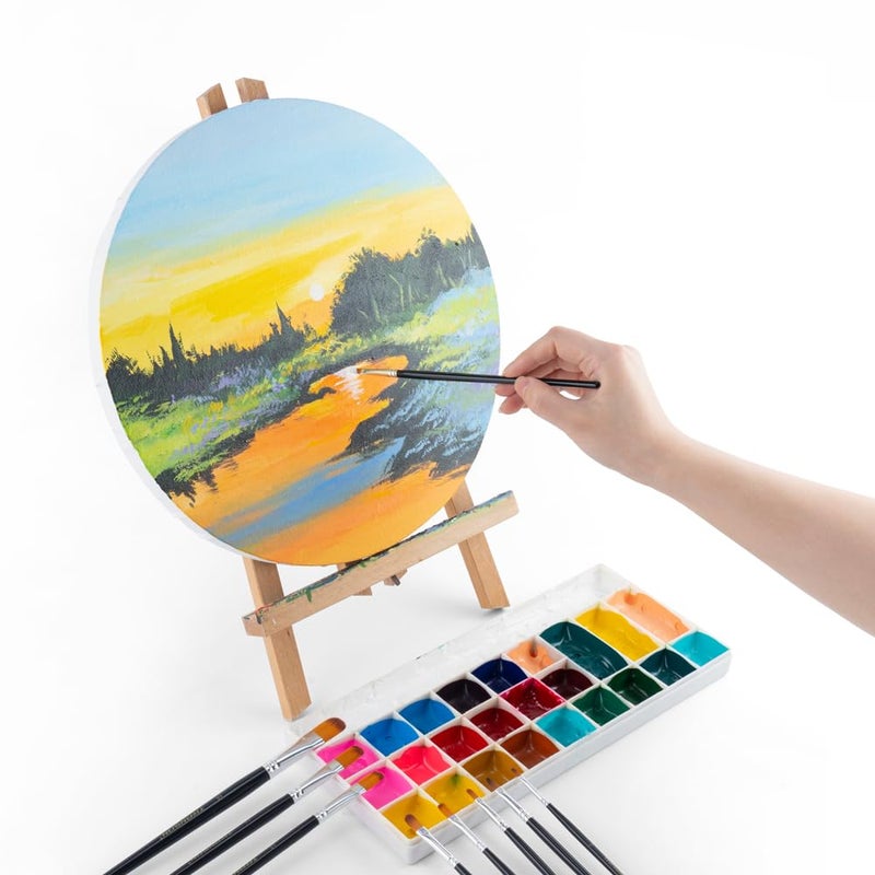 Transon Synthetic Filbert Paint Brush Set 10pcs for Acrylic Watercolor Gouache Art Painting and Body Craft Painting - Image 5