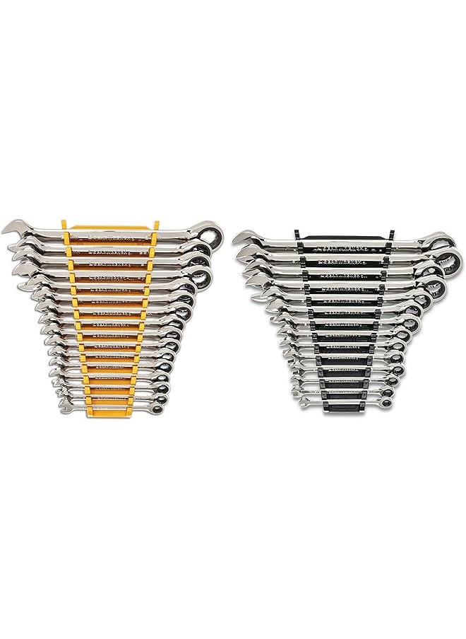 GearWrench - 30 Piece 12 Point Ratcheting Combination Sae Metric 1 4 1 Inch 8 24 Mm Wrench Set With Wrench Racks 86702 - Image 1