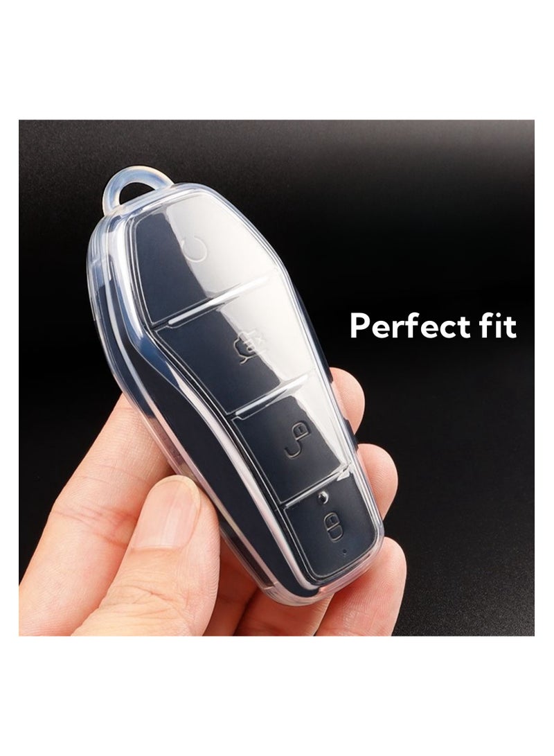 Key Shells 2 Pack Car Key Cover Compatible with BYD, Ultra-Thin Transparent Full Coverage, Original Look Protects Against Dust  Debris, Lightweight and Portable (clear) - Image 5