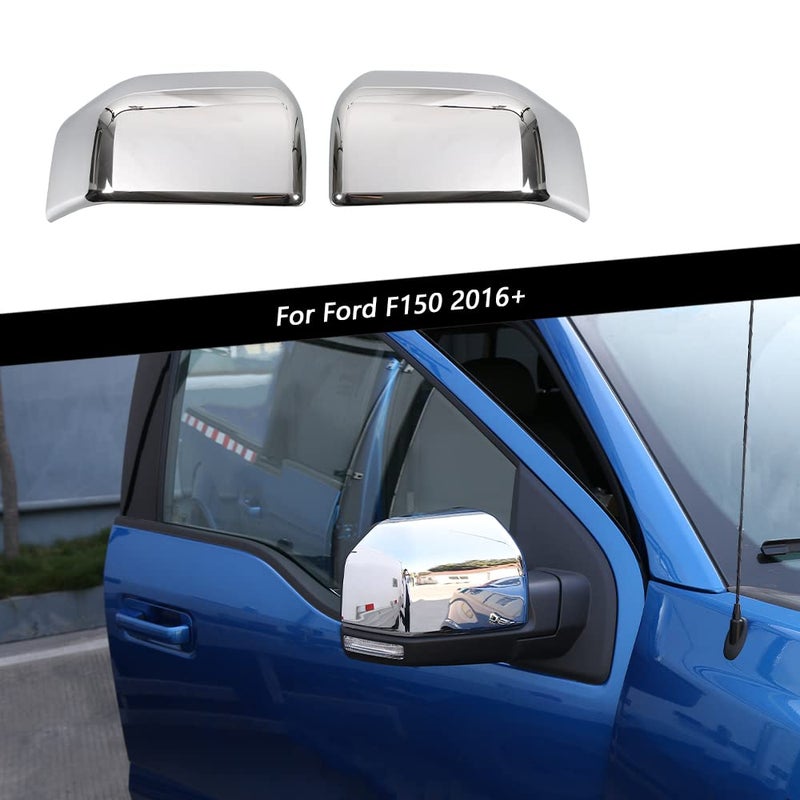 Linskip Side Door Mirror Cover Driver and Passenger Side Rearview Mirror Decoration Bezel Cap Fit for Ford F150 20152020 Chrome