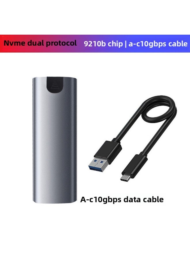 M2 Hard Disk Box Dual Protocol NVME/NGFF/ TYPE-C3.1 Solid State SSD Mobile Hard Disk Box Tool-less-Color:M6 10GB Dual Protocol Aluminum Shell