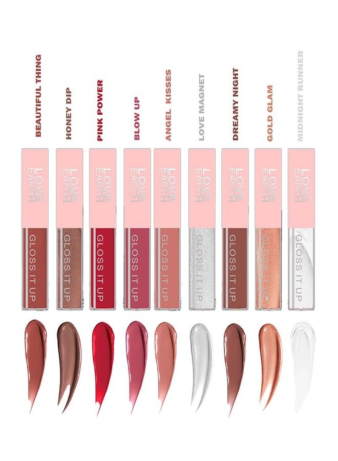 Love Earth Liquid Lip Gloss Pack Of 9 For Soft & Dewy Lips Enriched with Vitamin E & Almond Oil Lip Color For Glossy Look |Lightweight Non Sticky Lip shiner For Moisturizing Lips (Multicolor)2ml Each - Image 3