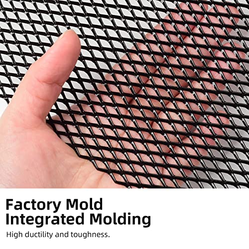 AggAuto Universal 40"x13" Car Grill Mesh - 100x33cm Aluminum Alloy Automotive Grille Insert Bumper 5x10mm Rhombic Hole, One of the Most Multifunctional Shape Grids Black - Image 5