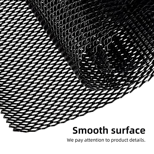 AggAuto Universal 40"x13" Car Grill Mesh - 100x33cm Aluminum Alloy Automotive Grille Insert Bumper 5x10mm Rhombic Hole, One of the Most Multifunctional Shape Grids Black - Image 3