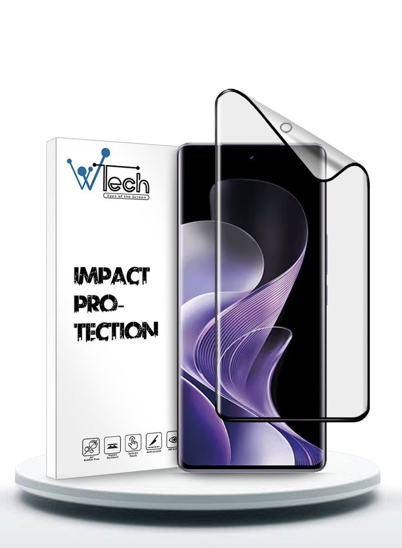 Wtech vivo V40 / V40 Pro / V40 Lite 5G 2024 Nano Ceramic Full Glue Full Cover Matte Flexible Screen Protector (MSCNMN) - Clear/Black - Image 1