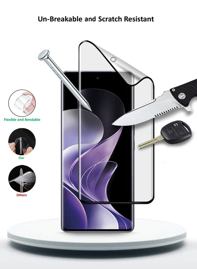 Wtech vivo V40 / V40 Pro / V40 Lite 5G 2024 Nano Ceramic Full Glue Full Cover Matte Flexible Screen Protector (MSCNMN) - Clear/Black - Image 3