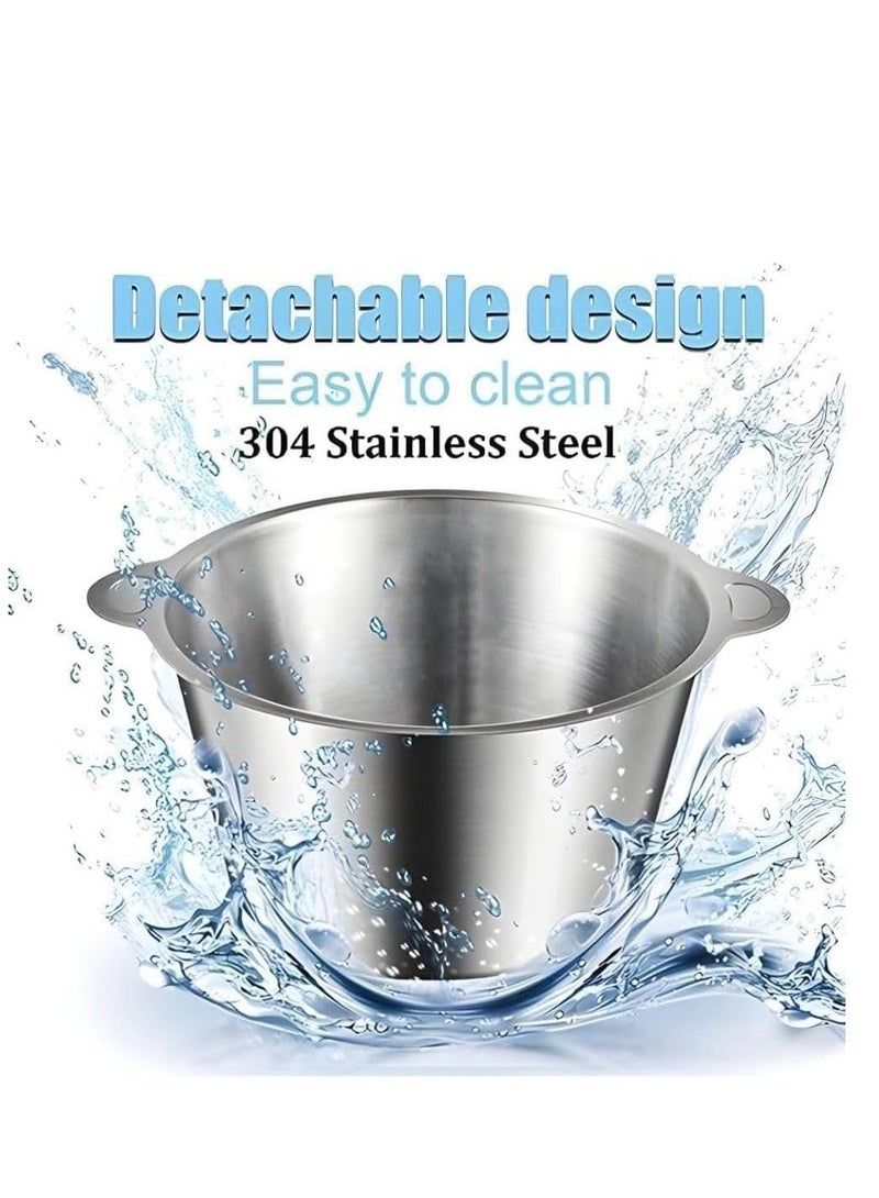 Food Chopper, Electric Meat Chopper with Powerful Motor, 3.8L Stainless Steel Bowl, 2 Speed Levels, Safety Function, 300W Multi Chopper for Meat, Fruits, Baby Food, Vegetables,Onion - Image 3