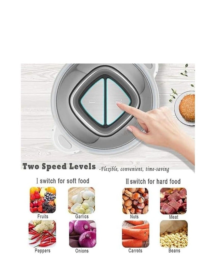 Food Chopper, Electric Meat Chopper with Powerful Motor, 3.8L Stainless Steel Bowl, 2 Speed Levels, Safety Function, 300W Multi Chopper for Meat, Fruits, Baby Food, Vegetables,Onion - Image 5