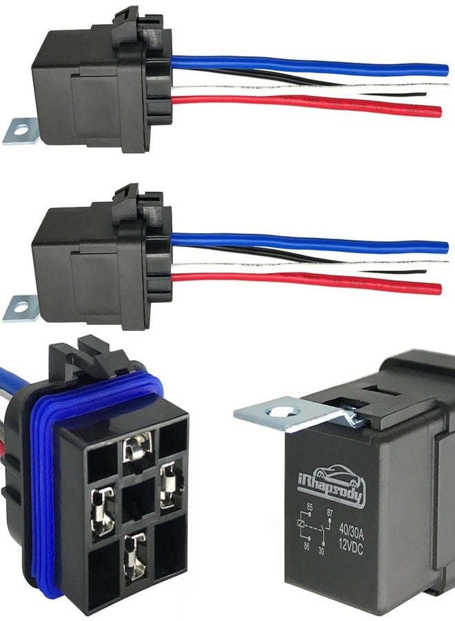 irhapsody 4-pin 40/30AMP 12VDC Waterproof Relays, Built-in Diode, SPST Automotive Relay Kit - Image 1