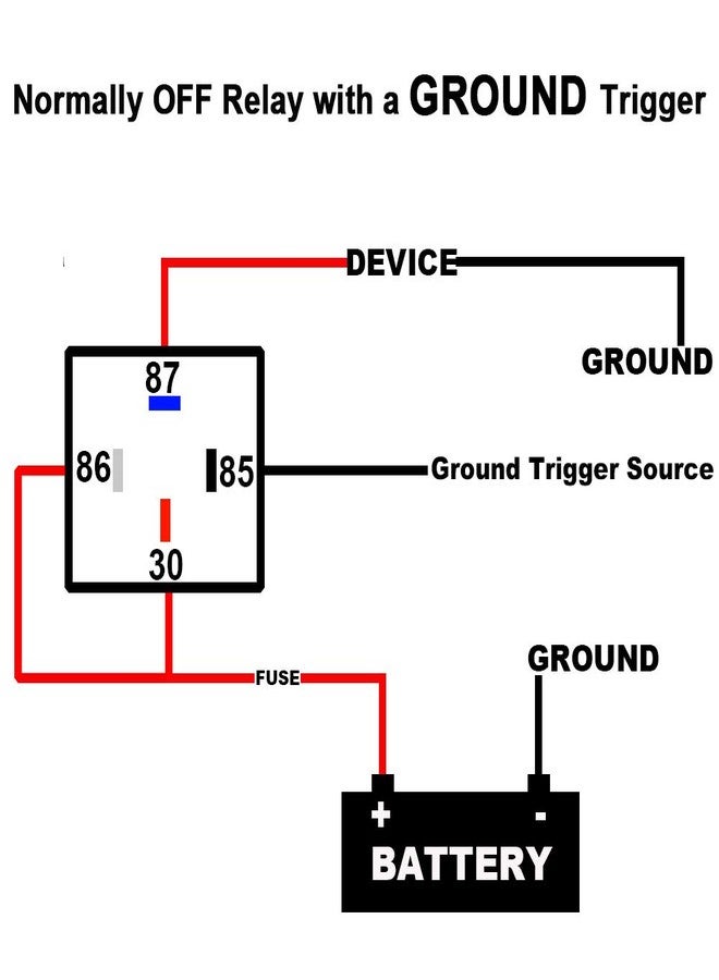 irhapsody 4-pin 40/30AMP 12VDC Waterproof Relays, Built-in Diode, SPST Automotive Relay Kit - Image 4