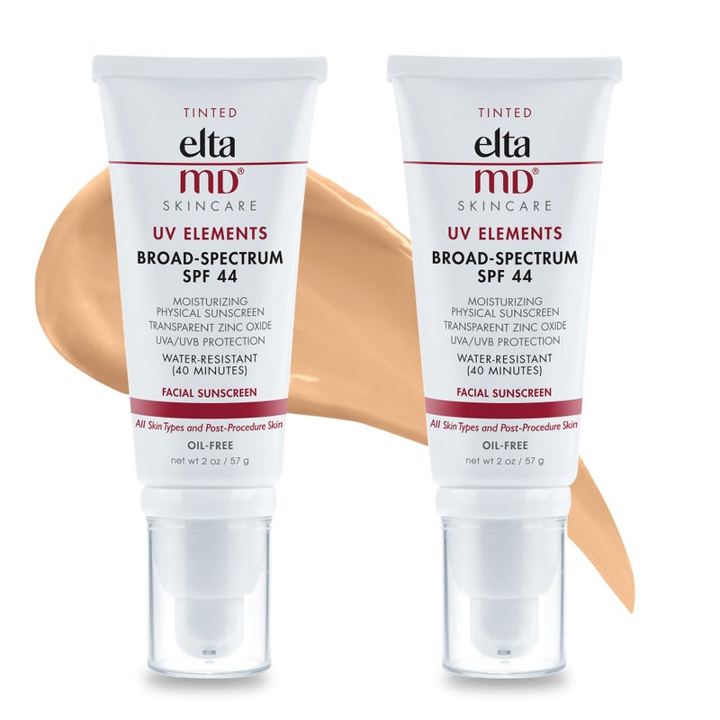 EltaMD UV Elements Tinted Moisturizer with Broad-Spectrum SPF 44, Mineral Face Sunscreen, Water-Resistant, Oil-Free, Face Moisturizer 2.0 oz Airless Pump (2 pack) - Image 1