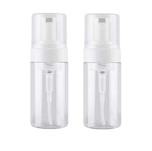 LASSUM 2 Pieces Clear Plastic Foamer Liquid Soap Pump Bottle Travel Foaming Soap Dispenser100ML