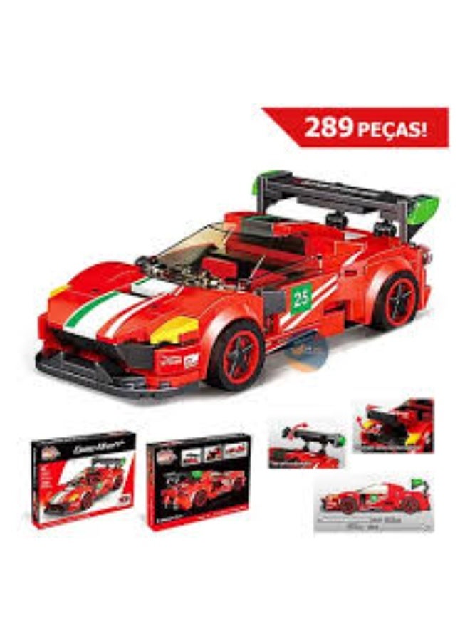 Racing Cars Building Blocks Set - For Ages 6 and Up - DIY Building Toy - 289 Pieces (Red) - Image 3