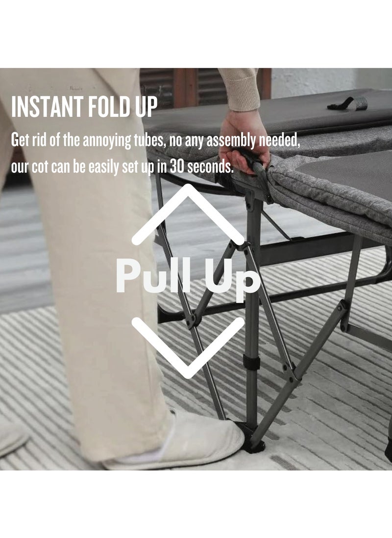 Foldable Camping Cot, Portable Sleeping Bed for Adults, Lightweight and Sturdy, Folding Cot for Camping, Office, Travel, and Outdoor Use, Compact, Easy to Carry, Durable Frame, Comfortable Design