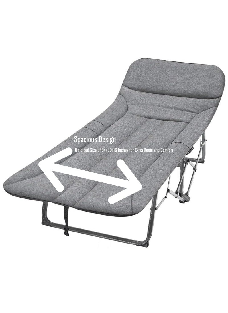 Foldable Camping Cot, Portable Sleeping Bed for Adults, Lightweight and Sturdy, Folding Cot for Camping, Office, Travel, and Outdoor Use, Compact, Easy to Carry, Durable Frame, Comfortable Design