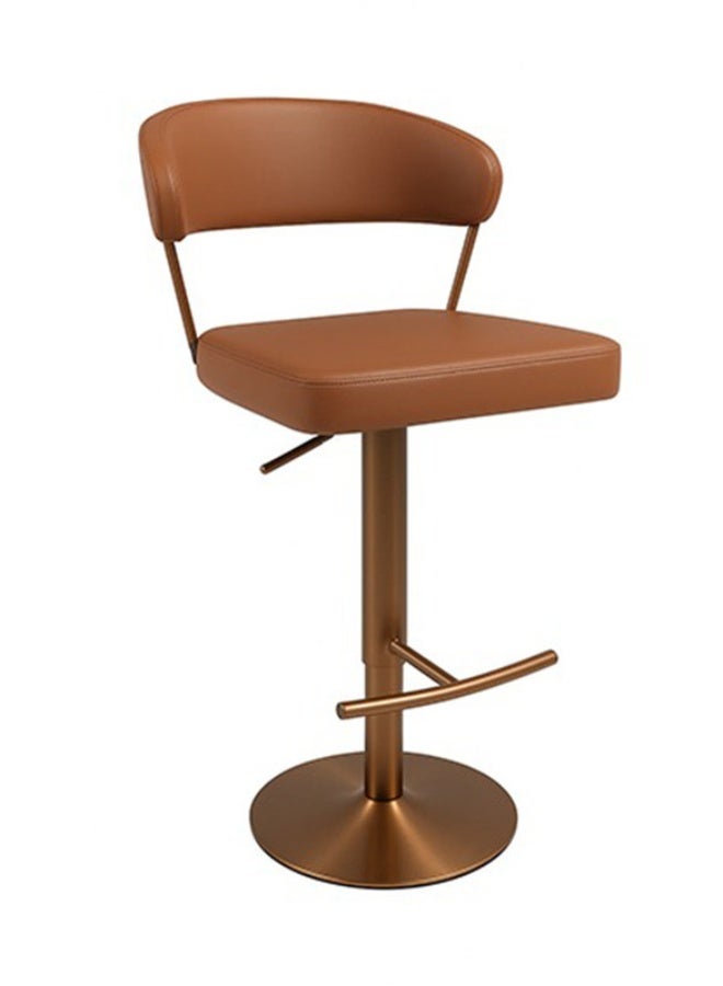 YI ONE Bar Chair & Bar Stool – Brown Fabric Seat with Metal Legs, Swivel Rotation, Adjustable Height, Footrest & Back Support for Kitchen & Home - Image 2
