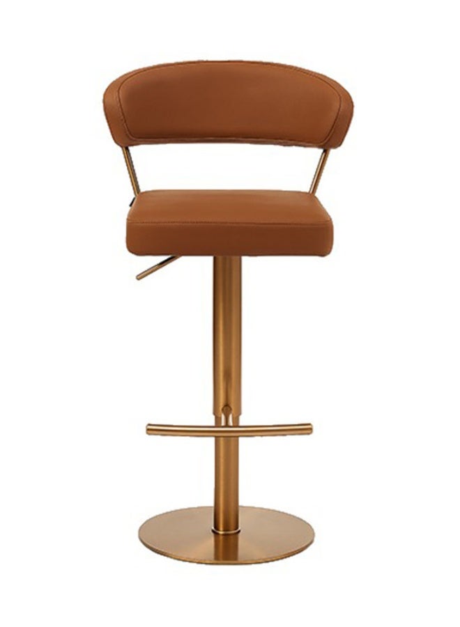 YI ONE Bar Chair & Bar Stool – Brown Fabric Seat with Metal Legs, Swivel Rotation, Adjustable Height, Footrest & Back Support for Kitchen & Home - Image 4